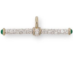 Gold Plated Jeweled Bar Charm Pendant- Custom Order